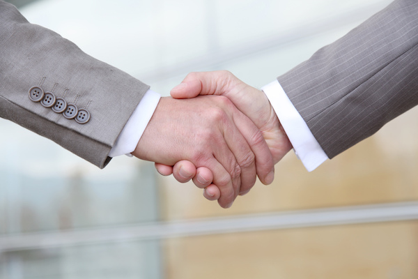 Closeup on business handshake