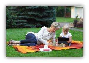 Receive insight on parenting time best practices from Indiana Divorce Mediation expert Carol Romine image shows mother in yard with child